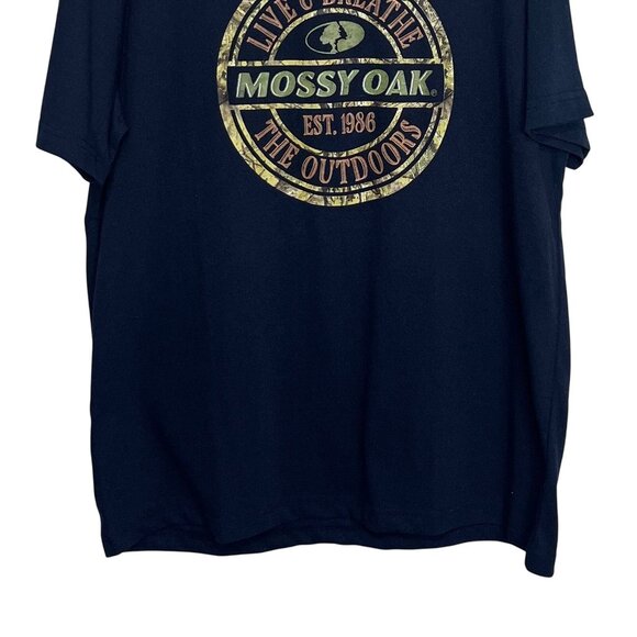 Mossy Oak Graphic Tshirt Mens Large Blue Live & Breathe The Outdoors New - Picture 4 of 7
